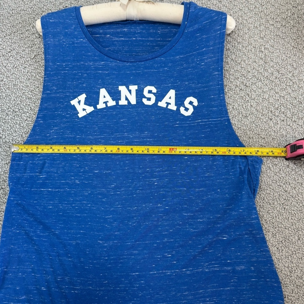 Blue Sleeveless Muscle Tee with Kansas Design - Picture 4 of 4
